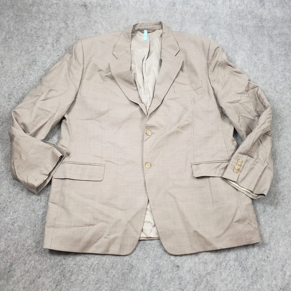 Merona Jacket Men 48R Brown‎ Blazer Coat Business Office Casual Wool Adult *